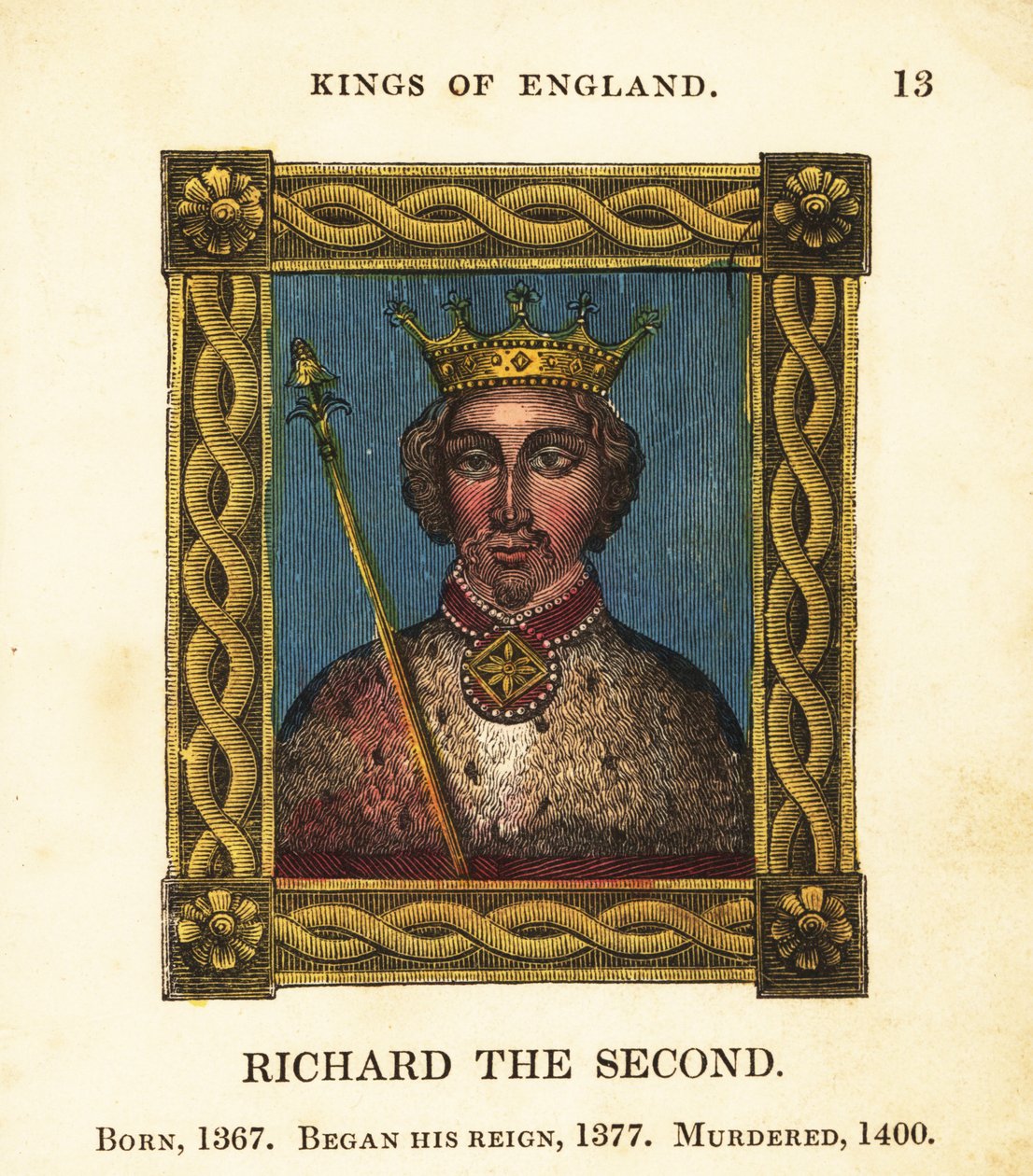 Portrét krále Richarda II., anglický král Richard II., narozený roku 1367, začal vládnout roku 1377 a zavražděn roku 1400 od Cosmo Armstrong