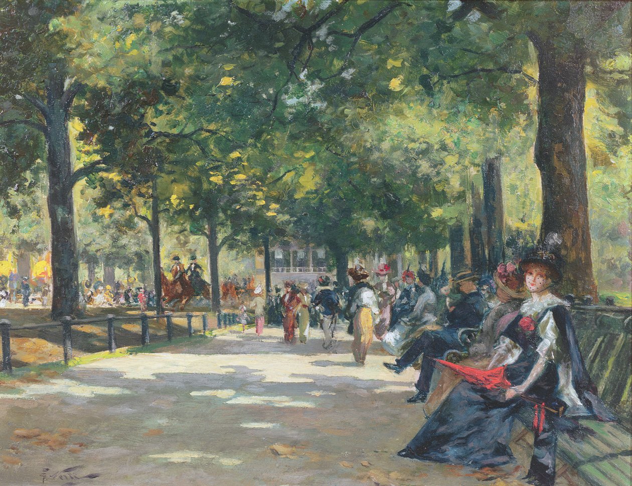 Elegantní postavy, Rotten Row, Hyde Park, Londýn od Count Girolamo Pieri Nerli