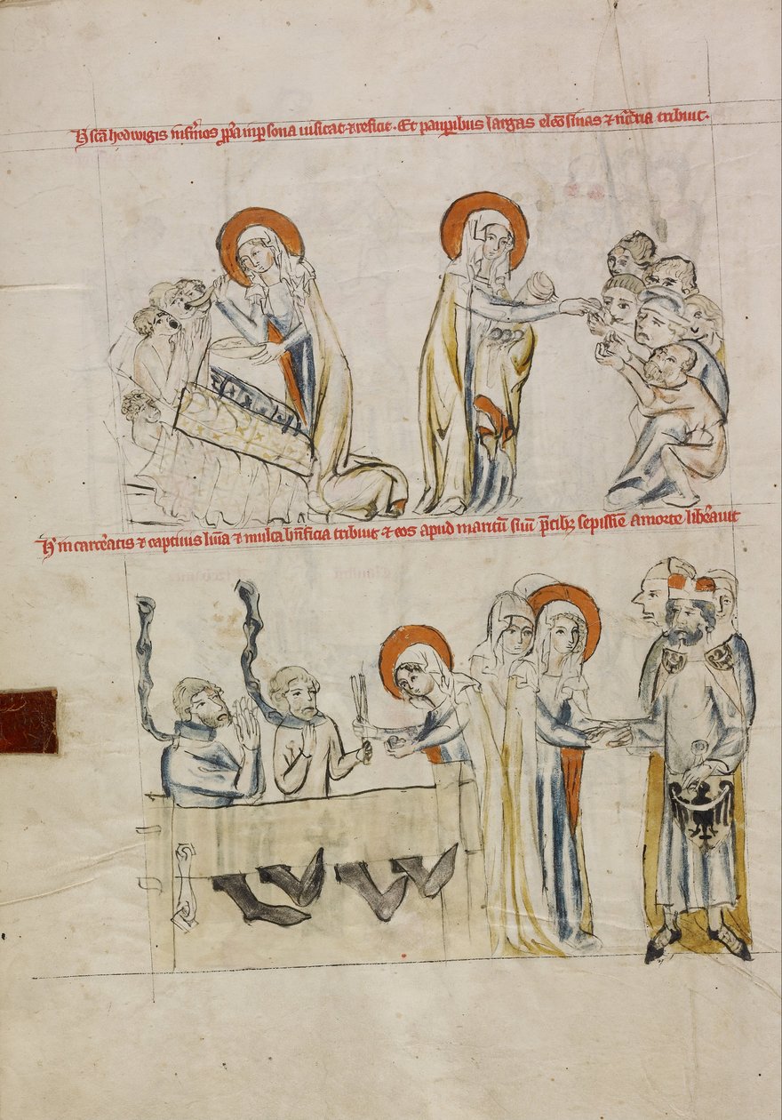 Hedvika pečující o nemocné; Hedvika pečující o vězně od Court workshop of Duke Ludwig I of Liegnitz and Brieg