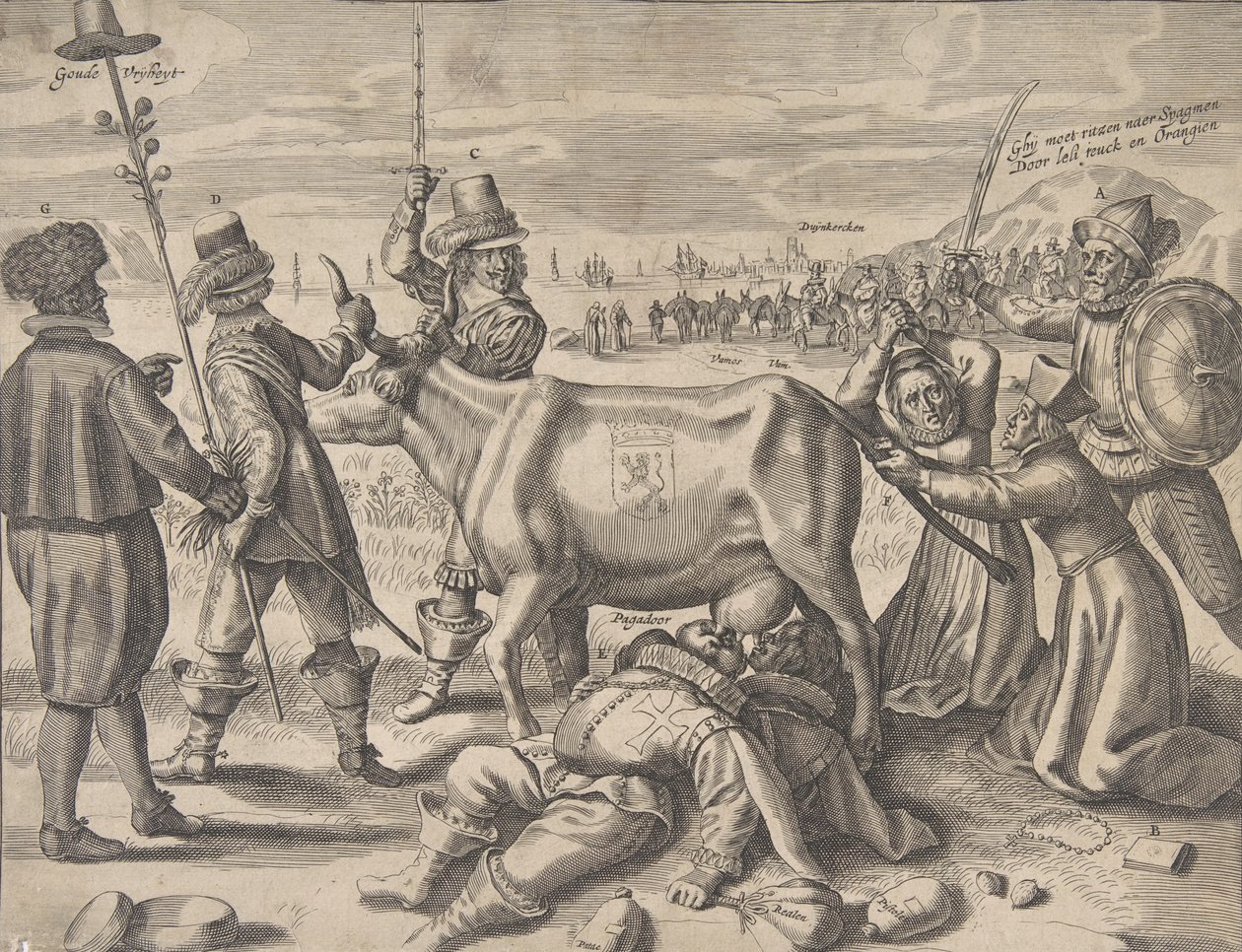 Boj o vlámskou dojnou krávu, 1646. od Crispijn de Passe I