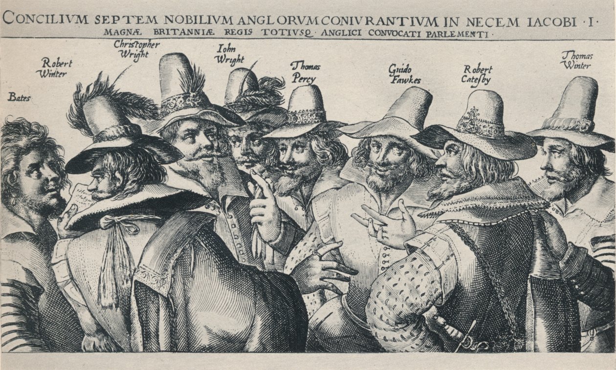 "The Gunpowder Plot Conspirators", 1605, 1904 od Crispijn de Passe I