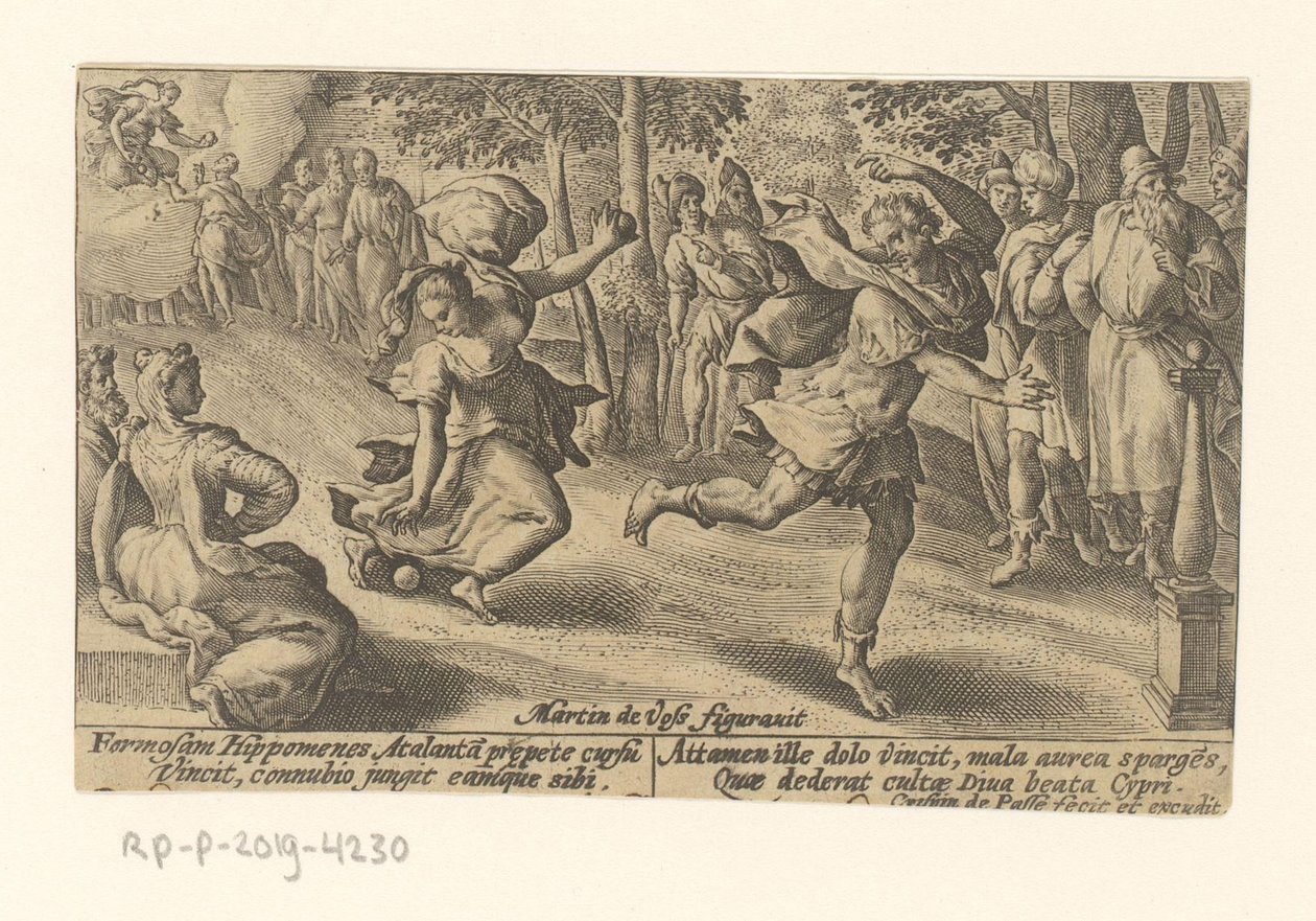Atalanta a Hippomenes Metamorfosen van Ovidius (název série) Metamorphose (název série) od Crispijn van de Passe (I)