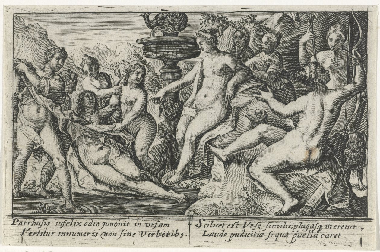 Diana v Callisto Metamorfosen van Ovidius (název série) od Crispijn van de Passe (I)