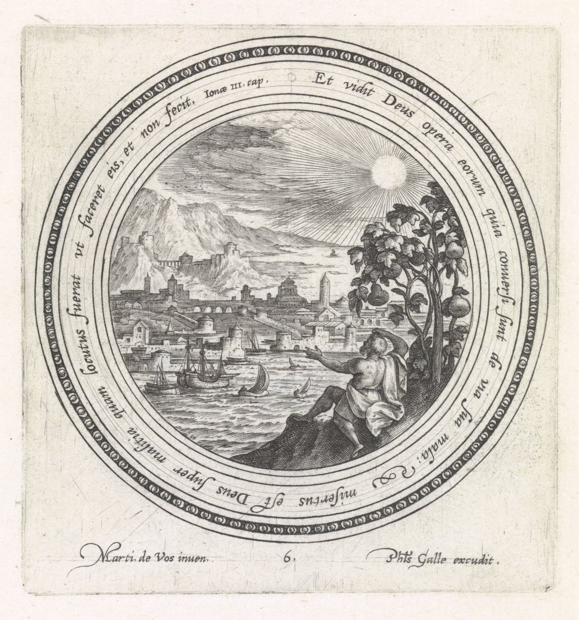 Jonáš sedí pod tykví Historie Jonáše (název série) od Crispijn van de Passe (I)