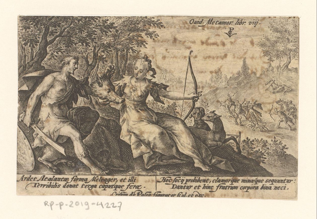Meleager ve městě Atalanta Metamorfosen van Ovidius (název série) Metamorphose (název série) od Crispijn van de Passe (I)