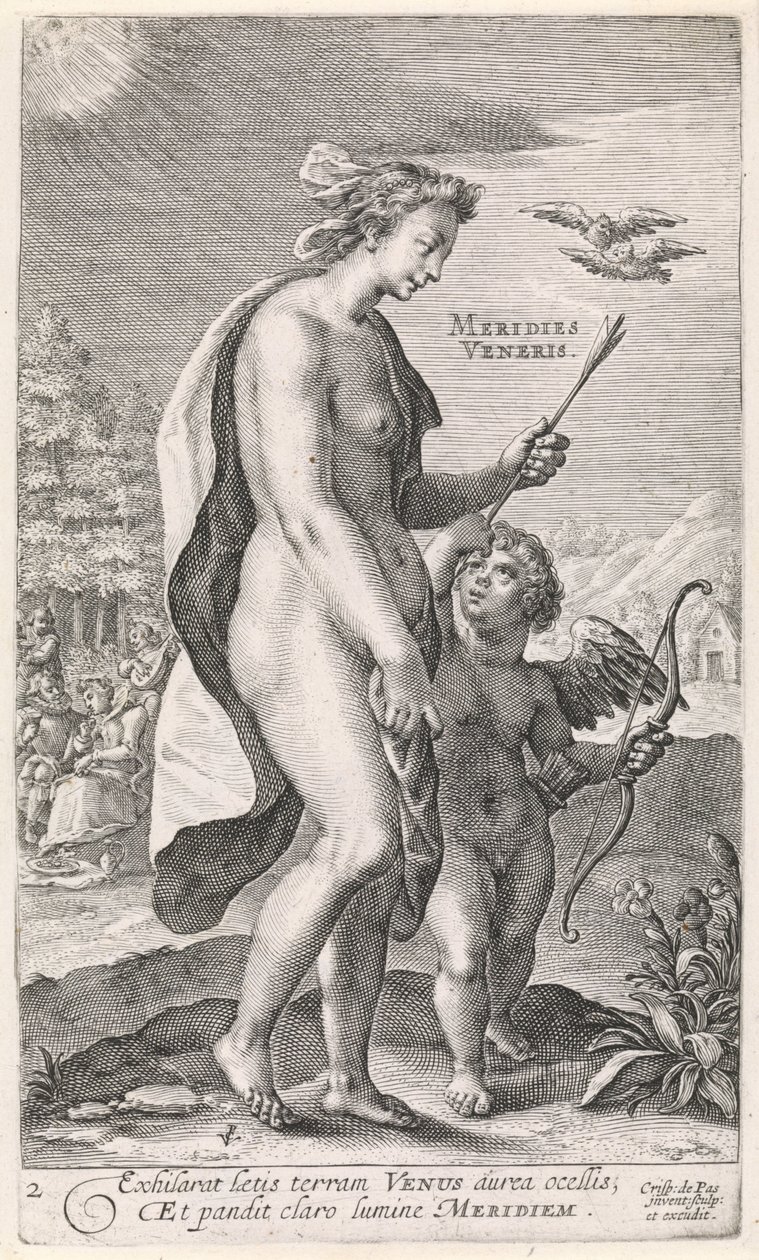 Odpoledne Meridies Veneris (název na objektu) Čtyři časy dne (název série) od Crispijn van de Passe (I)