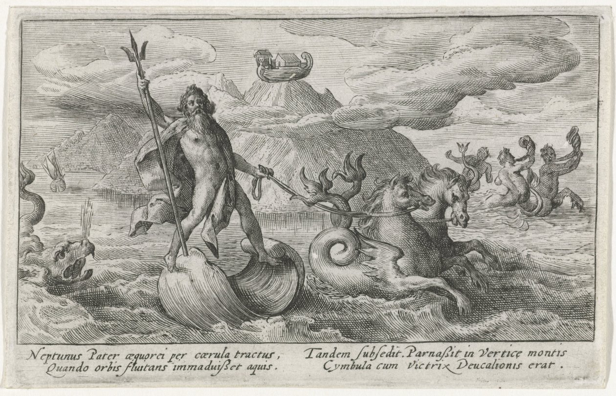 Neptun uklidňuje vlny Metamorfózy Ovidia (název série) od Crispijn van de Passe (I)