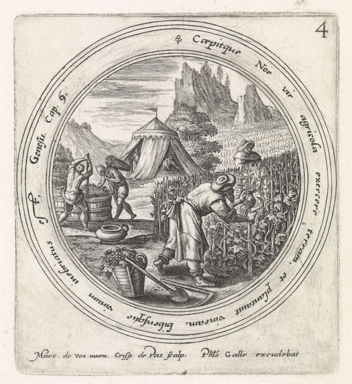 Noah zasadil vinici Historie Noaha (název série) od Crispijn van de Passe (I)