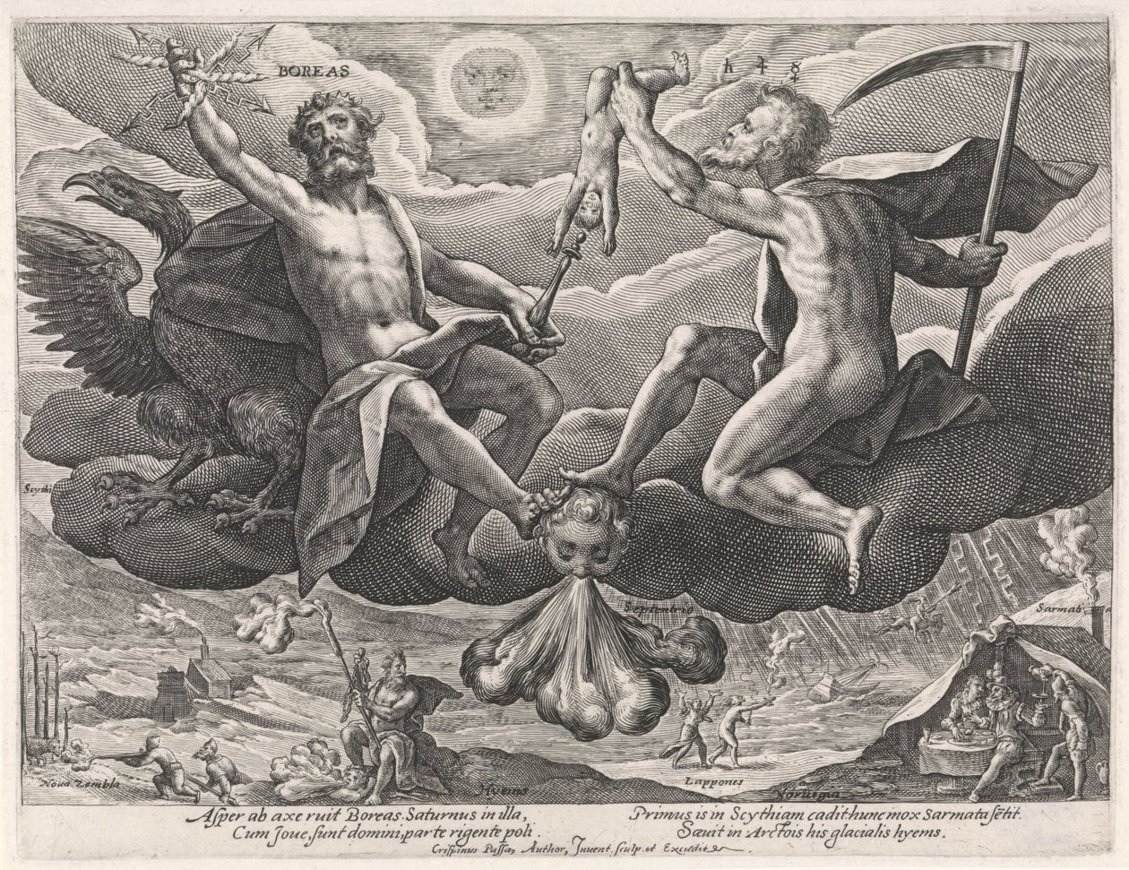 Severní vítr Boreas (název na objektu) The Four Winds (název série) od Crispijn van de Passe (I)