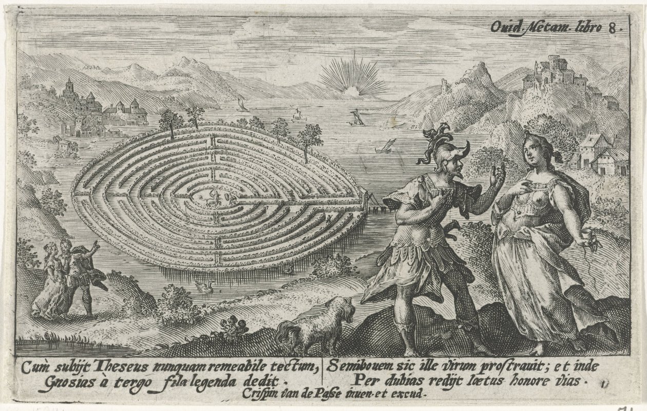 Theseus a Ariadne Metamorfosen van Ovidius (název série) od Crispijn van de Passe (I)