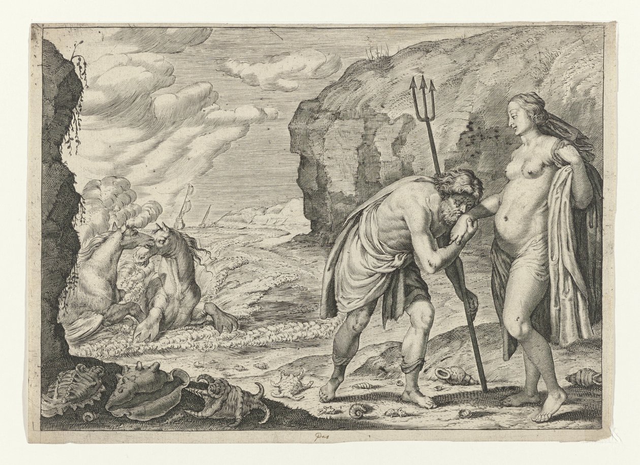 Neptun v Caen Metamorfosen van Ovidius (název série) od Crispijn van de Passe (II) (attributed to)
