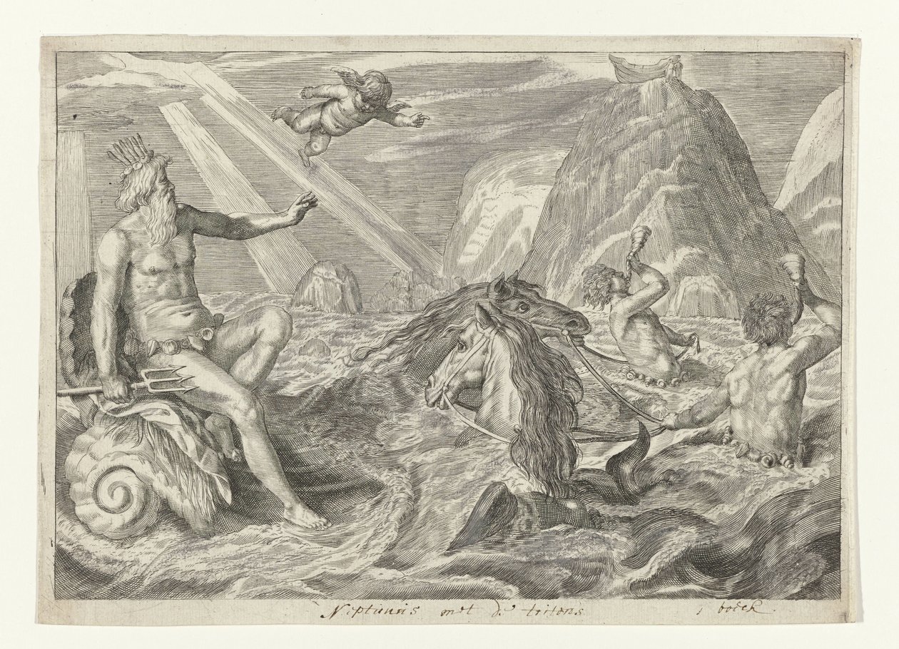 Neptun se setkal s tritony Metamorfosen van Ovidius (název série) od Crispijn van de Passe (II) (attributed to)