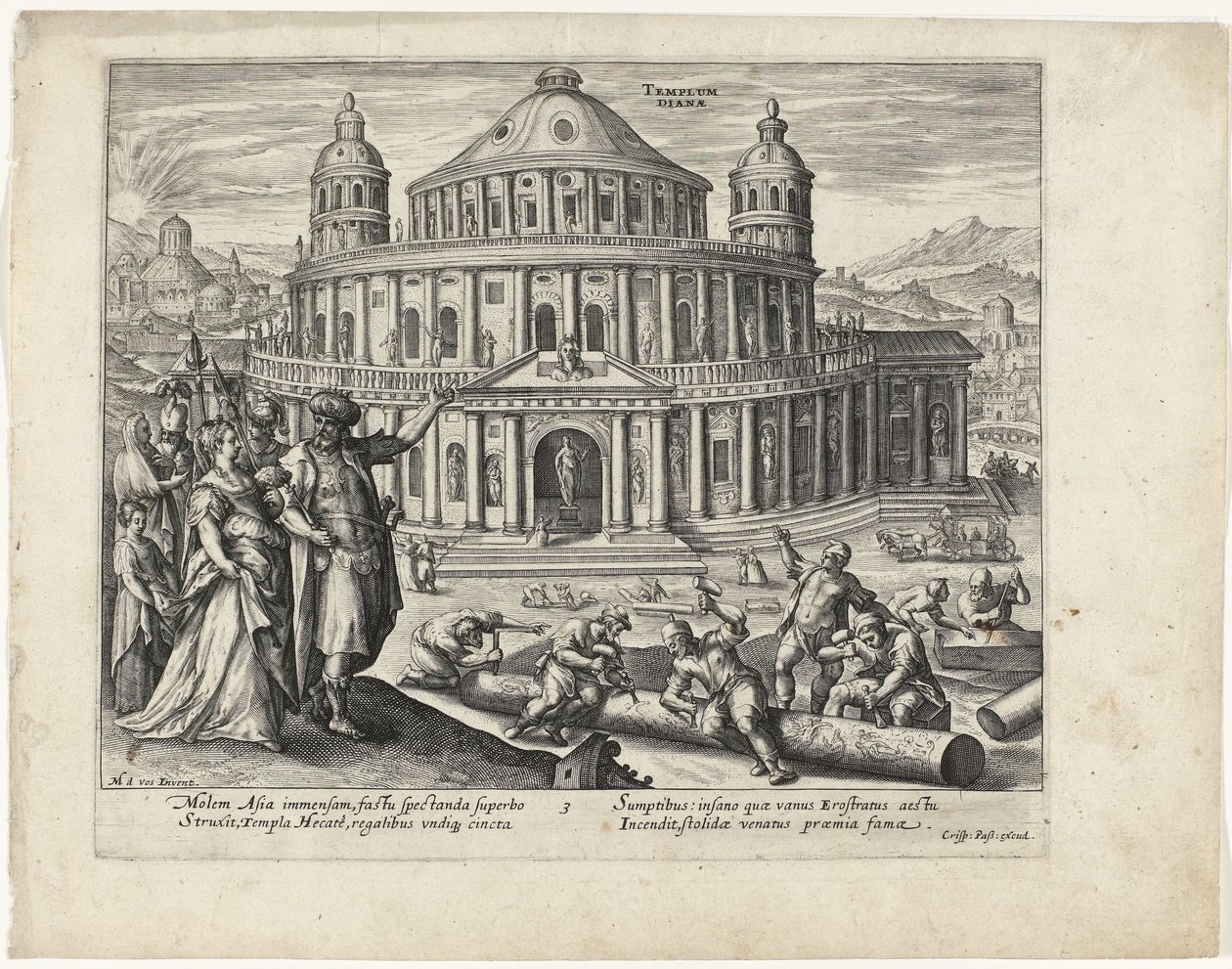 Dianin chrám v Efezu Sedm divů světa (název série) od Crispijn van de Passe (II) (attributed to)