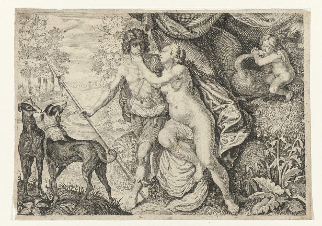 Venuše v Adonisu Metamorfosen van Ovidius (název série) od Crispijn van de Passe (II) (attributed to)