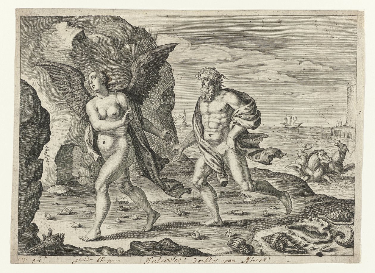 Coronis a Neptun Metamorfosen van Ovidius (název série) od Crispijn van de Passe (II)