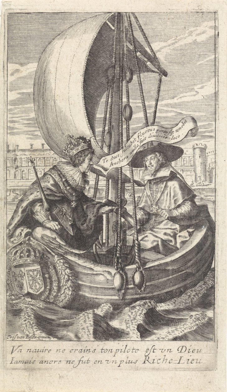 Král Ludvík XIII a kardinál Richelieu v člunu od Crispijn van de Passe (II)