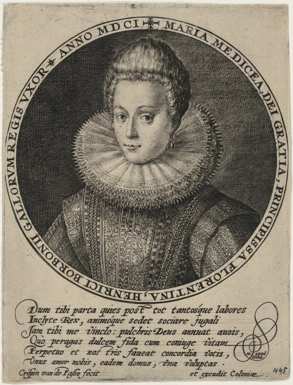 Marie de Medicis, francouzská královna od Crispijn van de Passe I