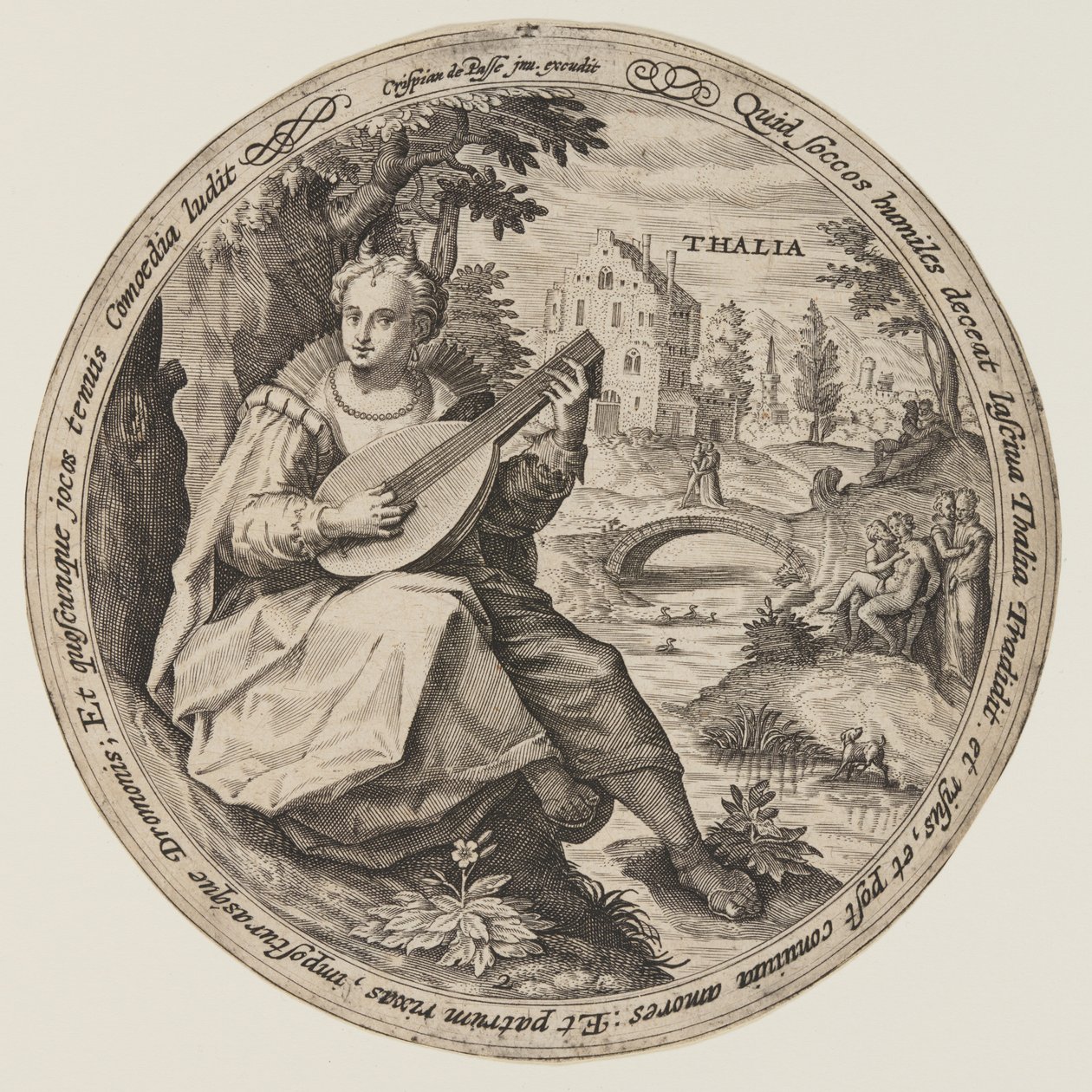 Terpsichore, z knihy Múzy od Crispijn van de Passe I