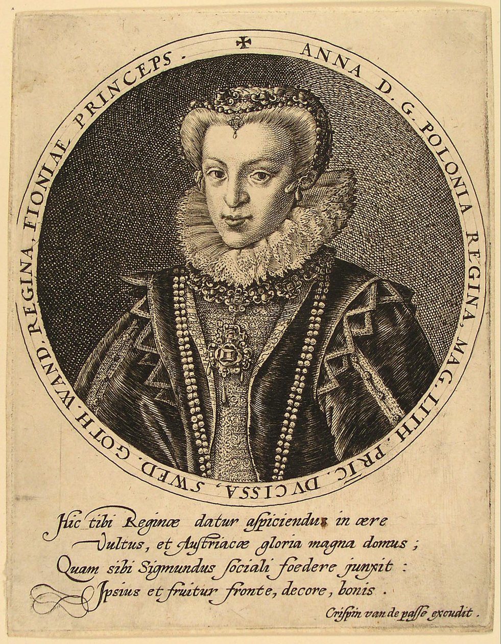 Anna Catherine Constance Vasa z Polska 1619-1651 od Crispijn van de Passe the Elder