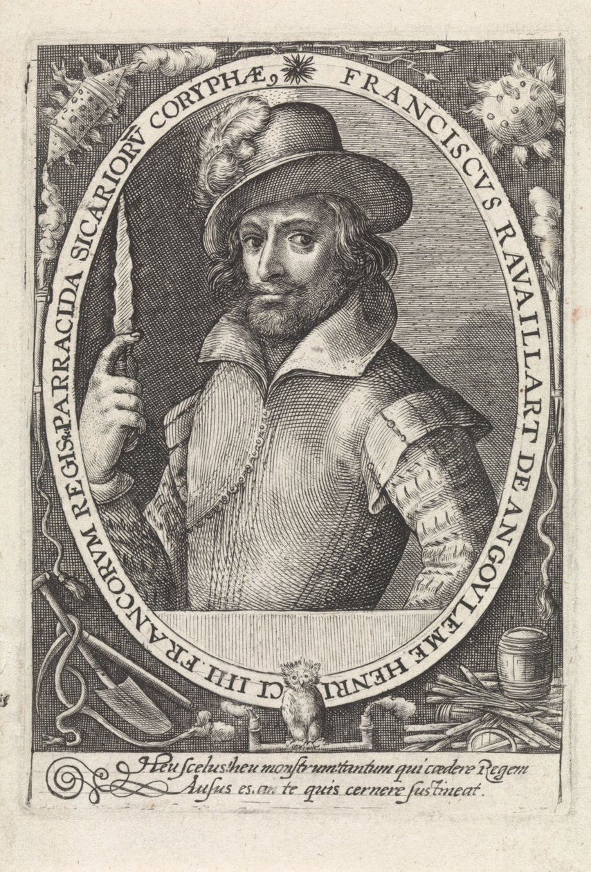 François Ravaillac 1578-1610, vrah francouzského krále Jindřicha IV., cca 1610-1615. od Crispijn van de Passe the Elder