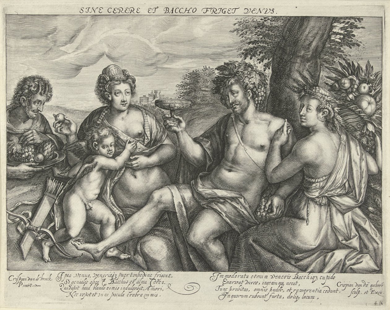 Bakchus, Venuše a Ceres v krajině Venuše zamrzne bez Ceres a Bacchus (název na objektu) od Crispijn van den Queborn
