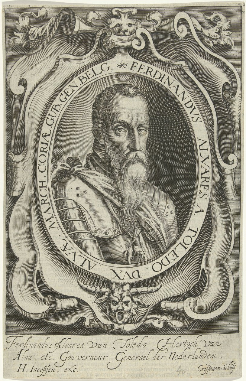 Portrét van Ferdinand Alvarez de Toledo, hertog van Alva od Crispijn van den Queborn