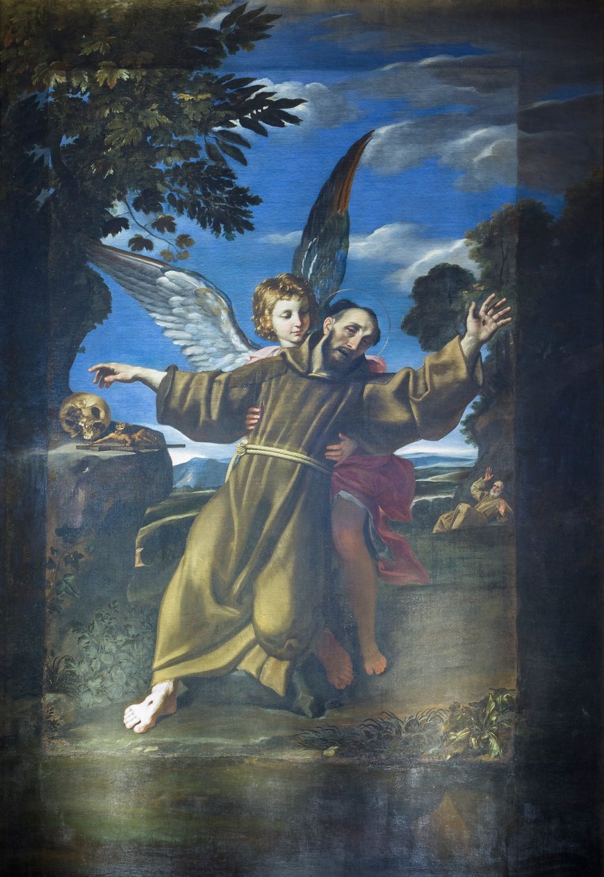 Svatý František je držen andělem v extázi od Crispin of Viterbo