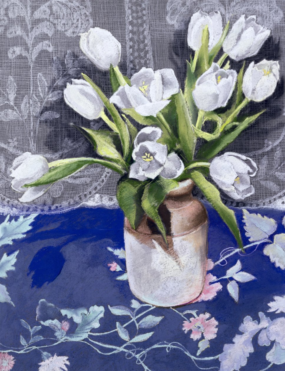 Bílé tulipány, 1994 (pastel na papíře) od Cristiana Angelini