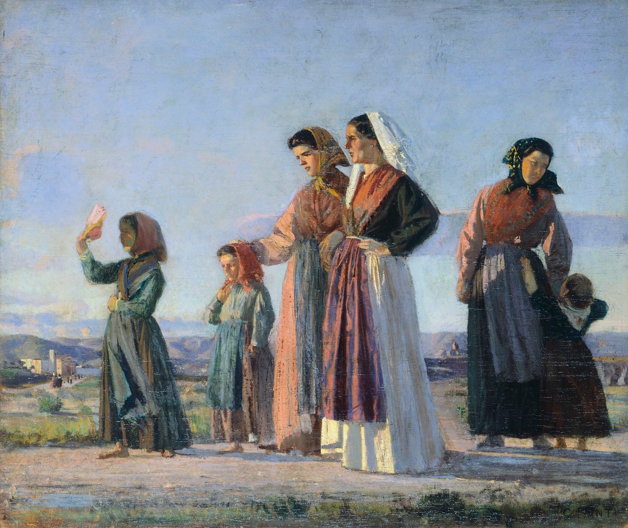 Návrat ze mše, kolem roku 1865, Cristiano Banti (1824-1904), olej na plátně, 38x46 cm od Cristiano Banti