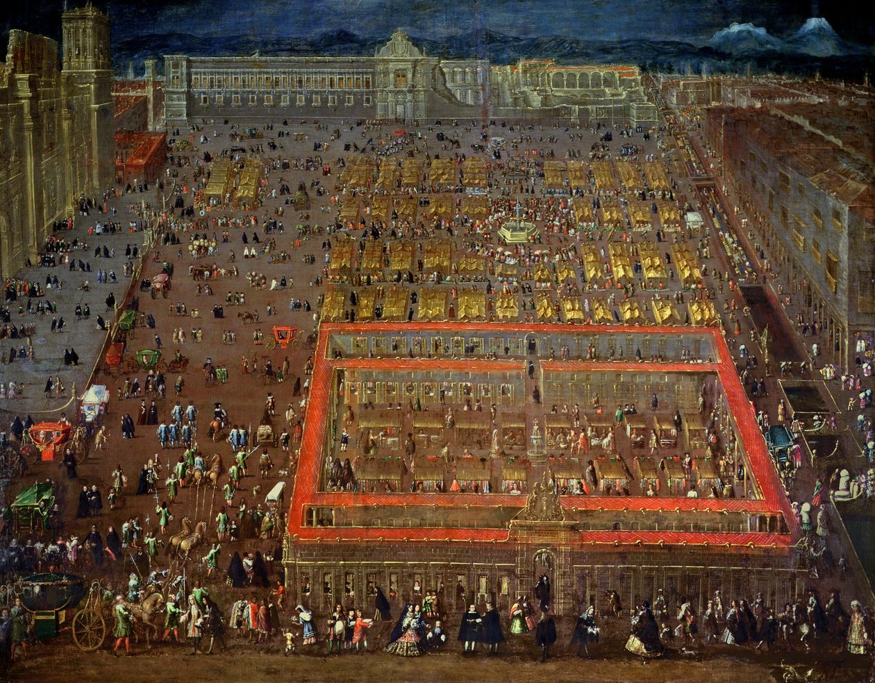 Centrální náměstí v Mexico City, 1695 od Cristobal de Villalpando