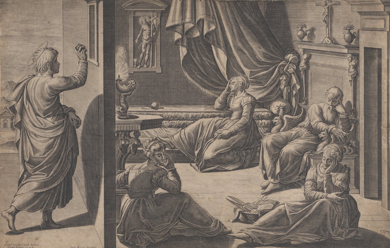 Svatý Mikuláš z Bari a tři chudé dívky, 1587. od Cristofano Cartaro