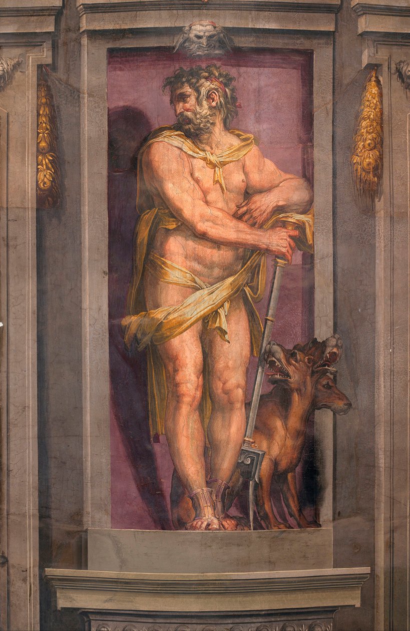 "" Pluton "" (Pluto) Fresque de Cristofano Gherardi (1508-1556) - 1556-1557 Rozměr 250x100 cm Palazzo Vecchio, Florencie od Cristofano Gherardi