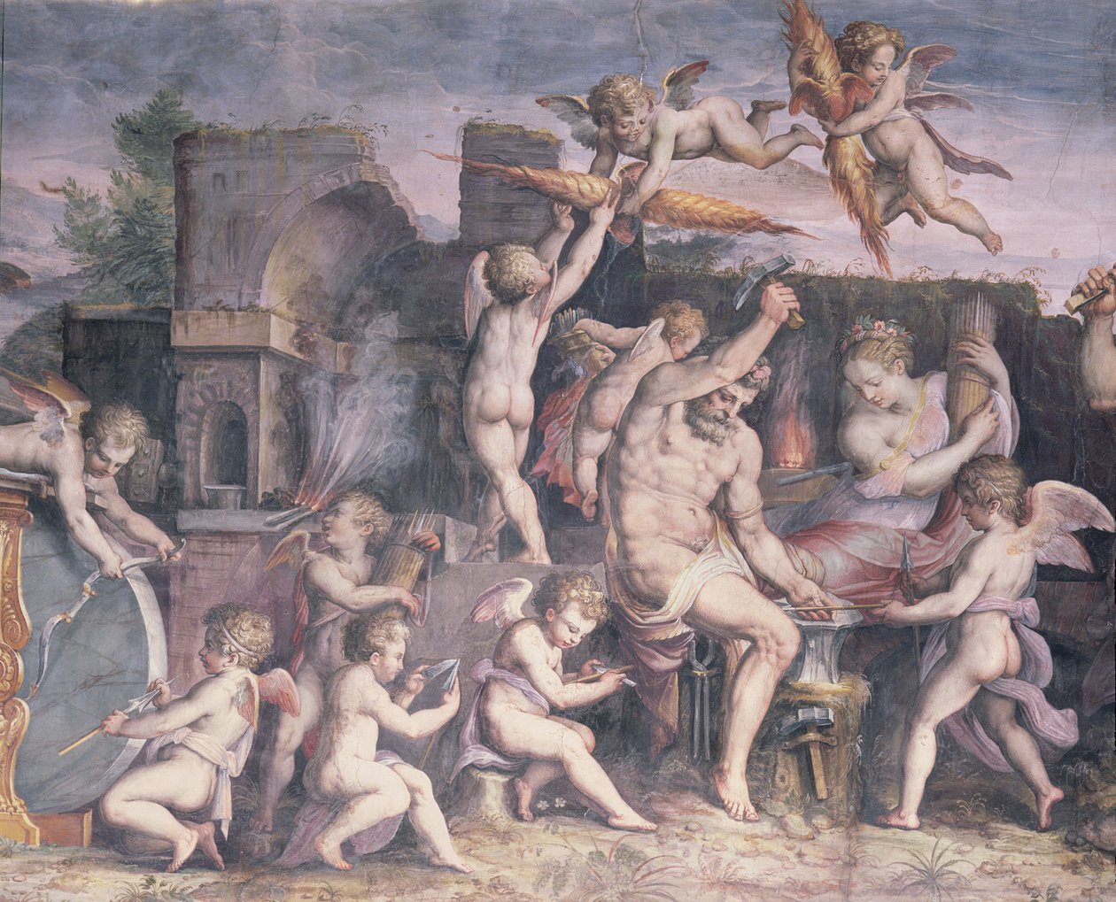 The Forge of Vulcan, 1555 od Cristofano Gherardi
