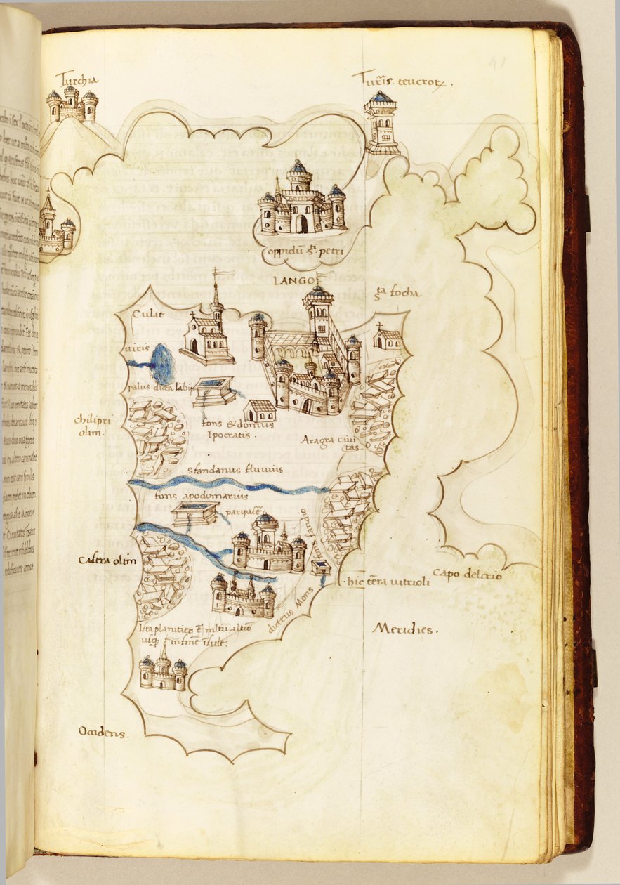 Mapa, ilustrace z "The Liber Islands Archipelago" od Cristoforo Buondelmonti