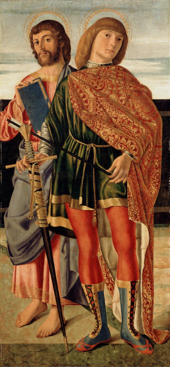 Sv. Matouš a sv. Šebestián, kolem roku 1499 (tempera na dřevěné desce) od Cristoforo Caselli