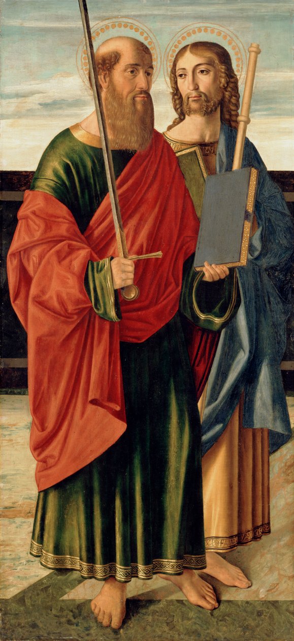 Svatý Pavel a sv. Jakub starší, kolem roku 1499 (tempera na dřevěné desce) od Cristoforo Caselli