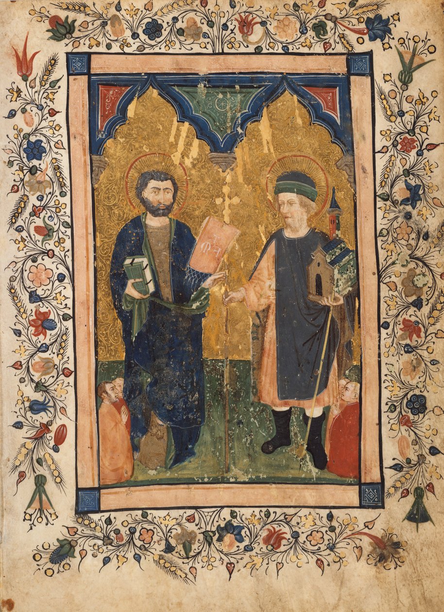 Svatý Marek evangelista a svatý Sinibaldus uctíván členy laiky..., ca. 1425-34. od Cristoforo Cortese