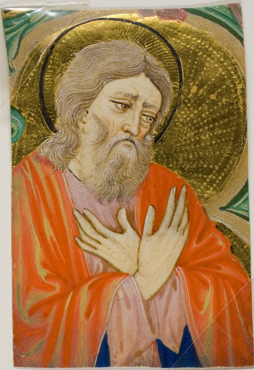 Světec v historické iniciále ze sborníku od Cristoforo Cortese