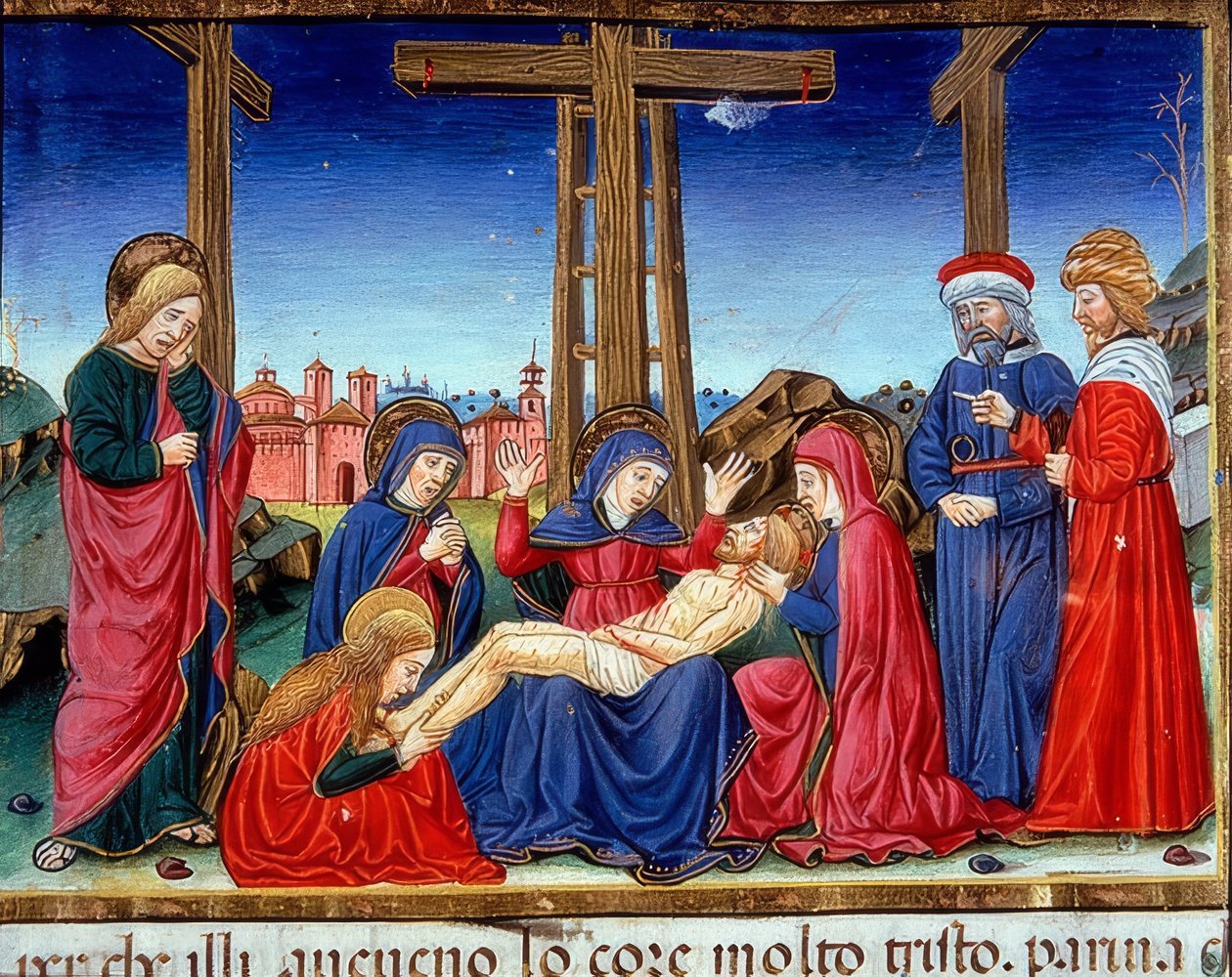 Kreuzabnahme (c.123r). 1476 od Cristoforo De Predis
