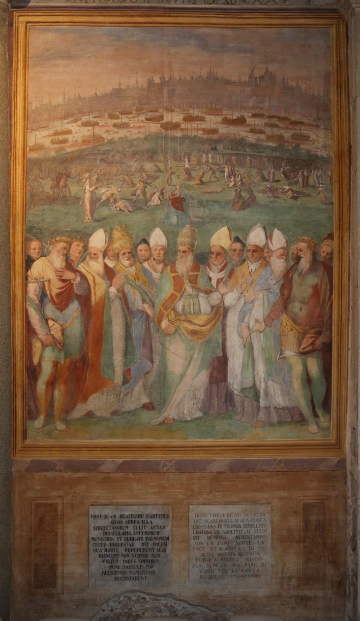Papežští biskupové a králové ctí umučené svaté od Cristoforo & Tempesta Antonio (1555 1630) Roncalli