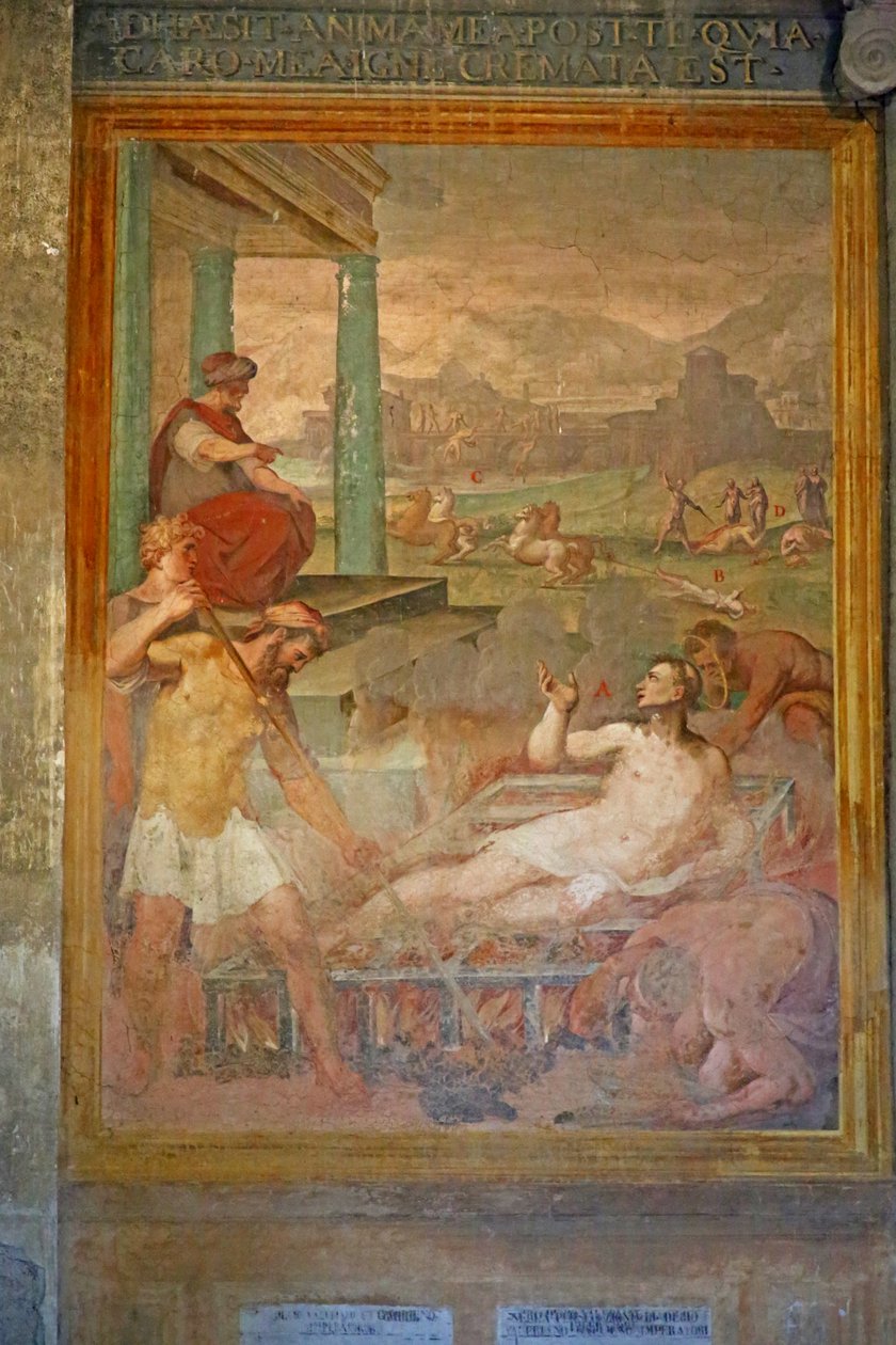Mučednictví, možná svatého Vavřince od Cristoforo and Tempesta, Antonio Roncalli