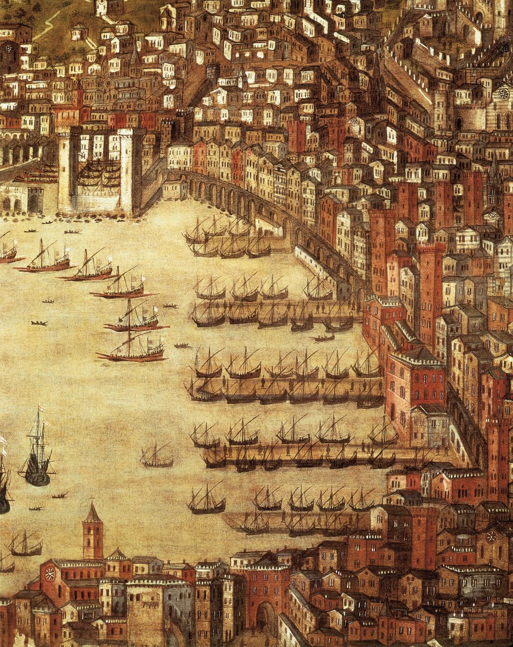 Pohled na Janov a jeho hrad (detail) 1597 (olej na plátně) od Cristoforo de Grassi