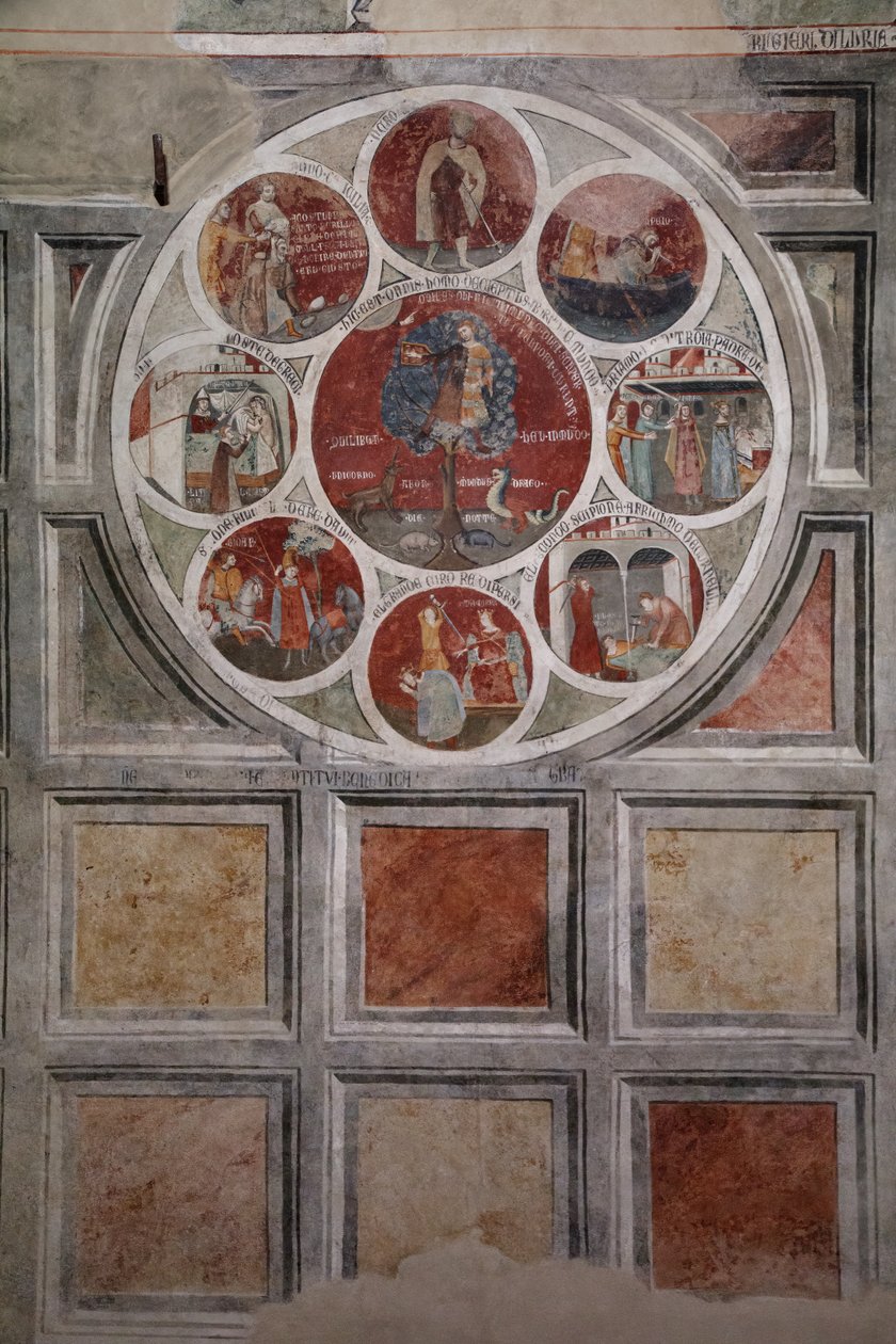 Aristotelovo kolo s kardinálními ctnostmi od Cristoforo di & Piero Meo di Bindoccio