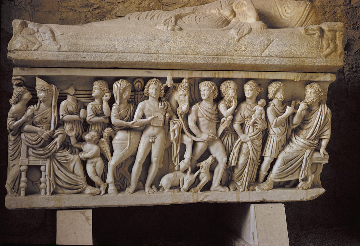 Hippolytus a Phaedra, detail ze strany sarkofágu od Croatian School