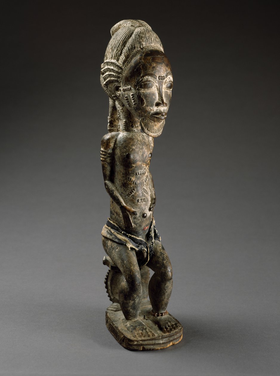 Nature Spirit (asie usu), Pobřeží slonoviny, konec 19. století (dřevo, obětní látky, bavlněné látky a korálky) od Culture Baule