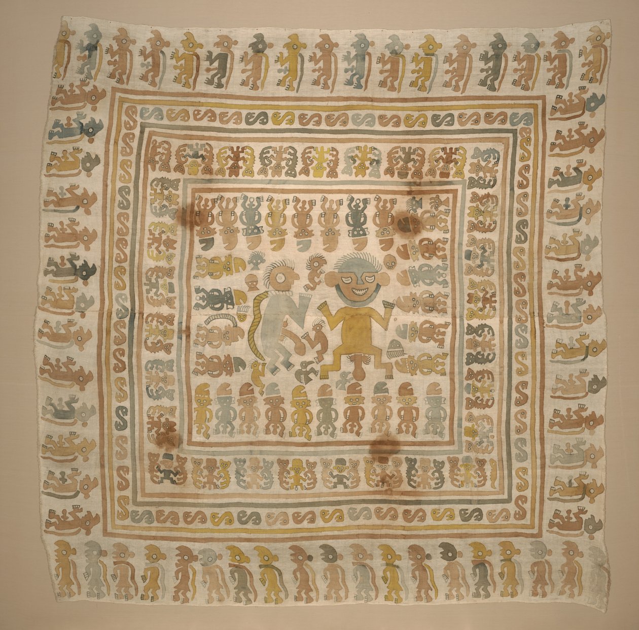 Panel z "vězeňské" textilie, cca 1300-1470 (bavlna a barviva) od Culture Chimu