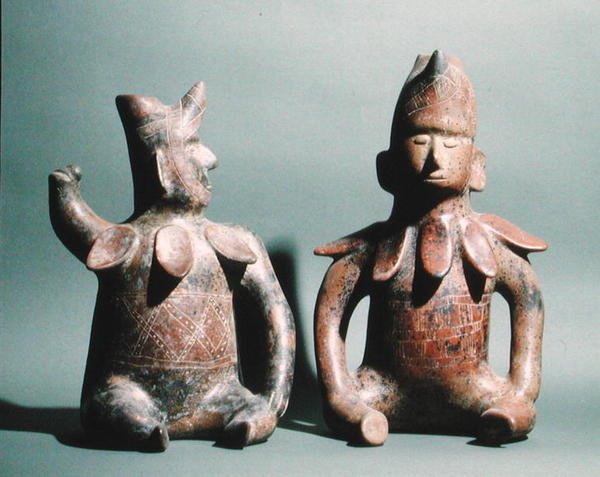 Dvě sošky z Colimy, Mexiko, 300 př.nl - 500 n. l. (keramické) od Culture Colima