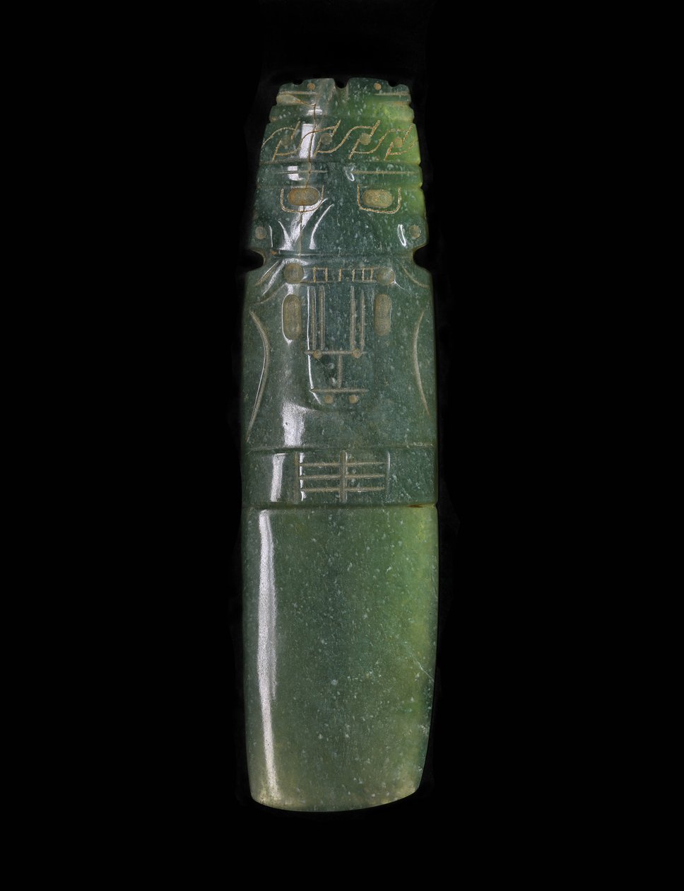 Axe-God Kelt, 500-1000 n. l. (nefrit) od Culture Guanacaste Nicoya