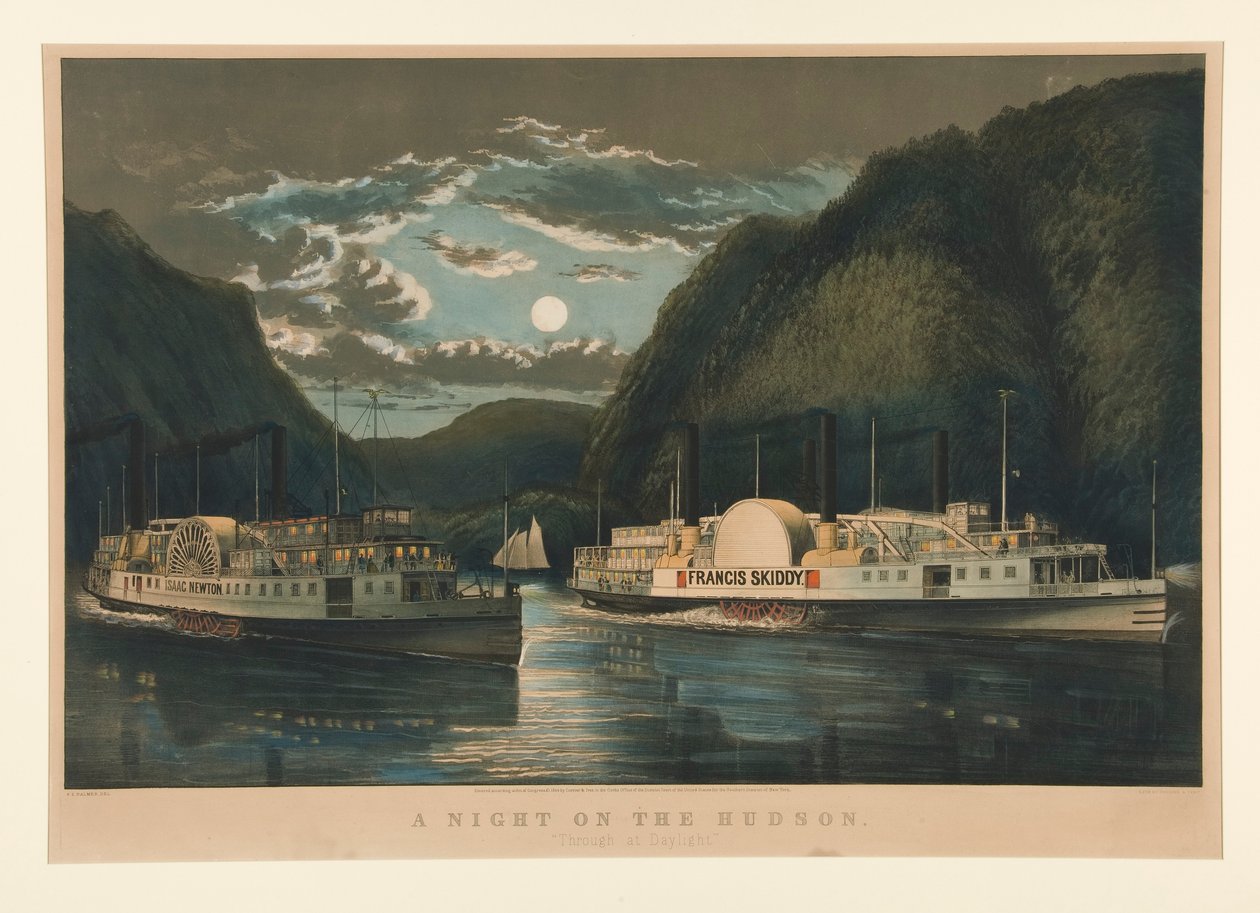 Noc na Hudsonu od Currier and Ives