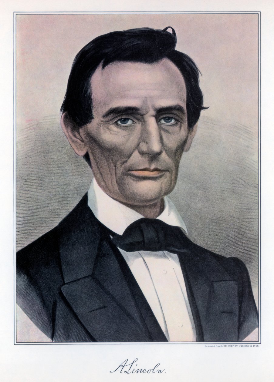 Abraham Lincoln, šestnáctý prezident Spojených států, 19. století. od Currier and Ives